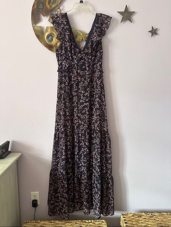 Lulus Dresses & Skirts - Lulu's Black Maxi Dress with Pink Floral Print